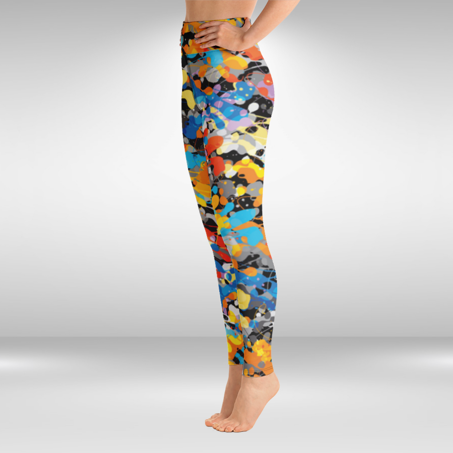 Women Yoga Legging - Colourful Abstract Print
