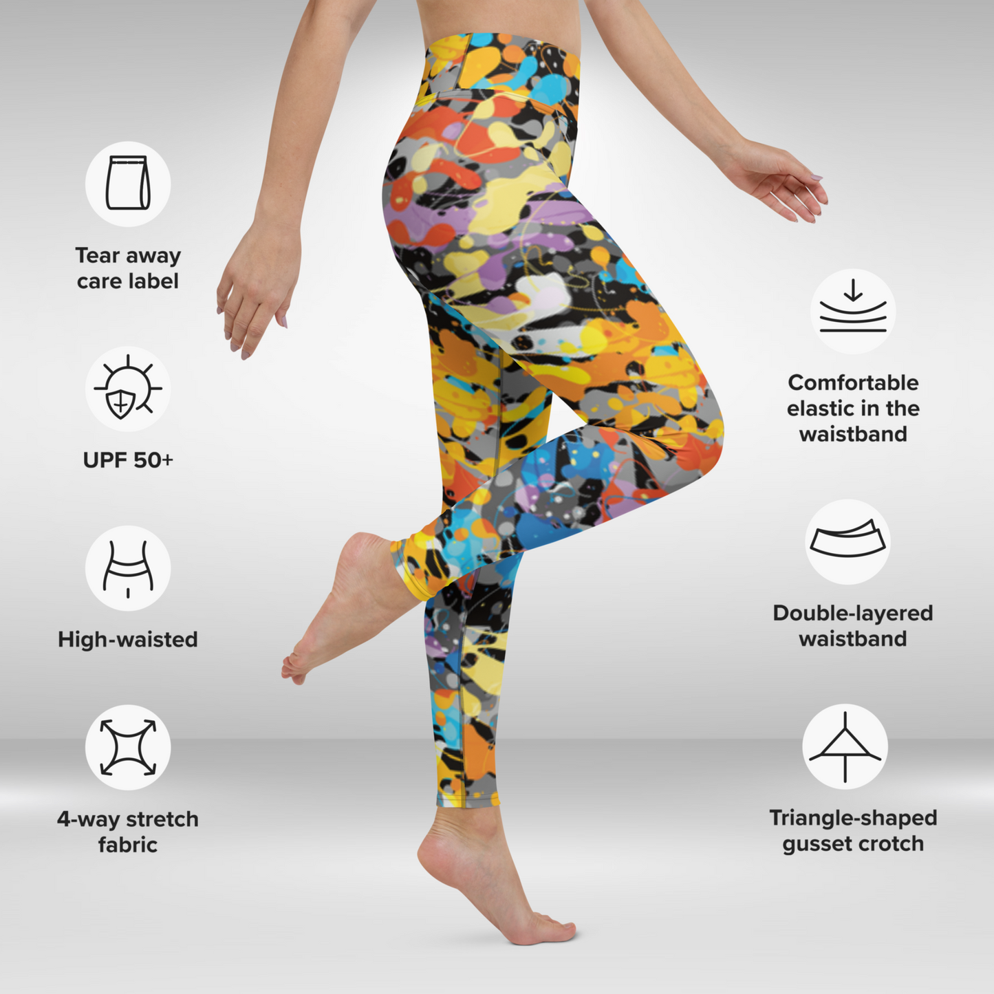Women Yoga Legging - Colourful Abstract Print