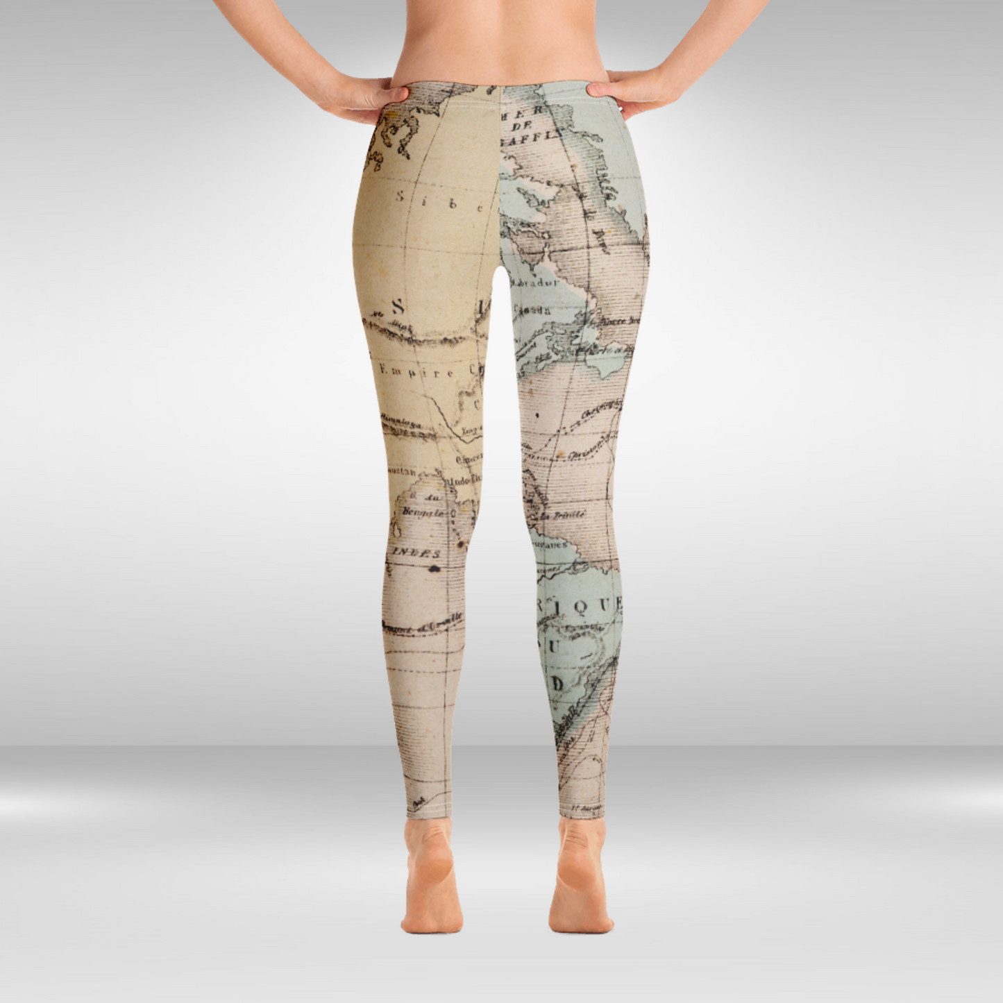 World Map Print Gym Leggings