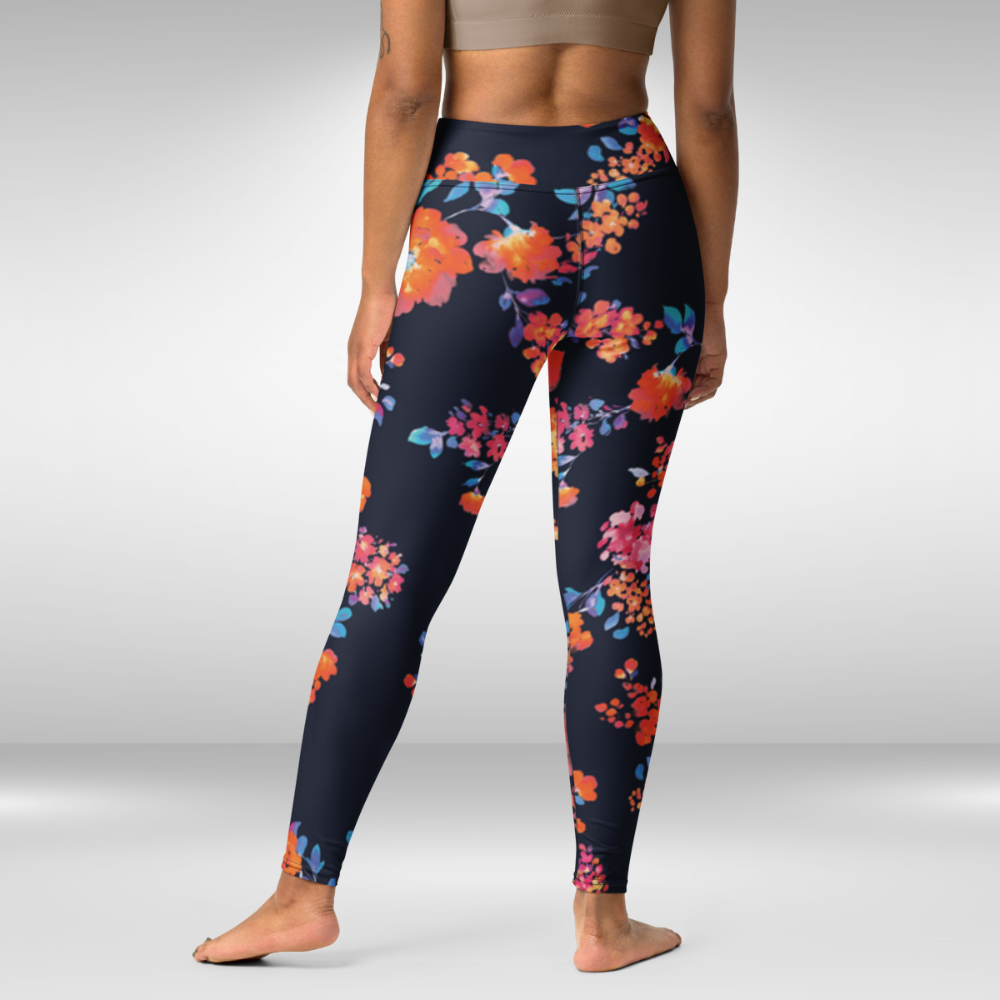 Women Yoga Legging - Fall Blossom Print