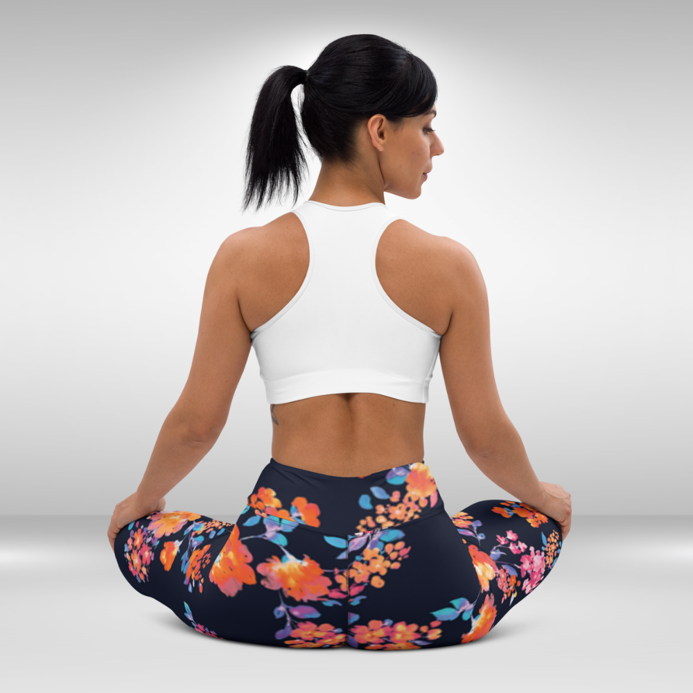 Women Yoga Legging - Fall Blossom Print