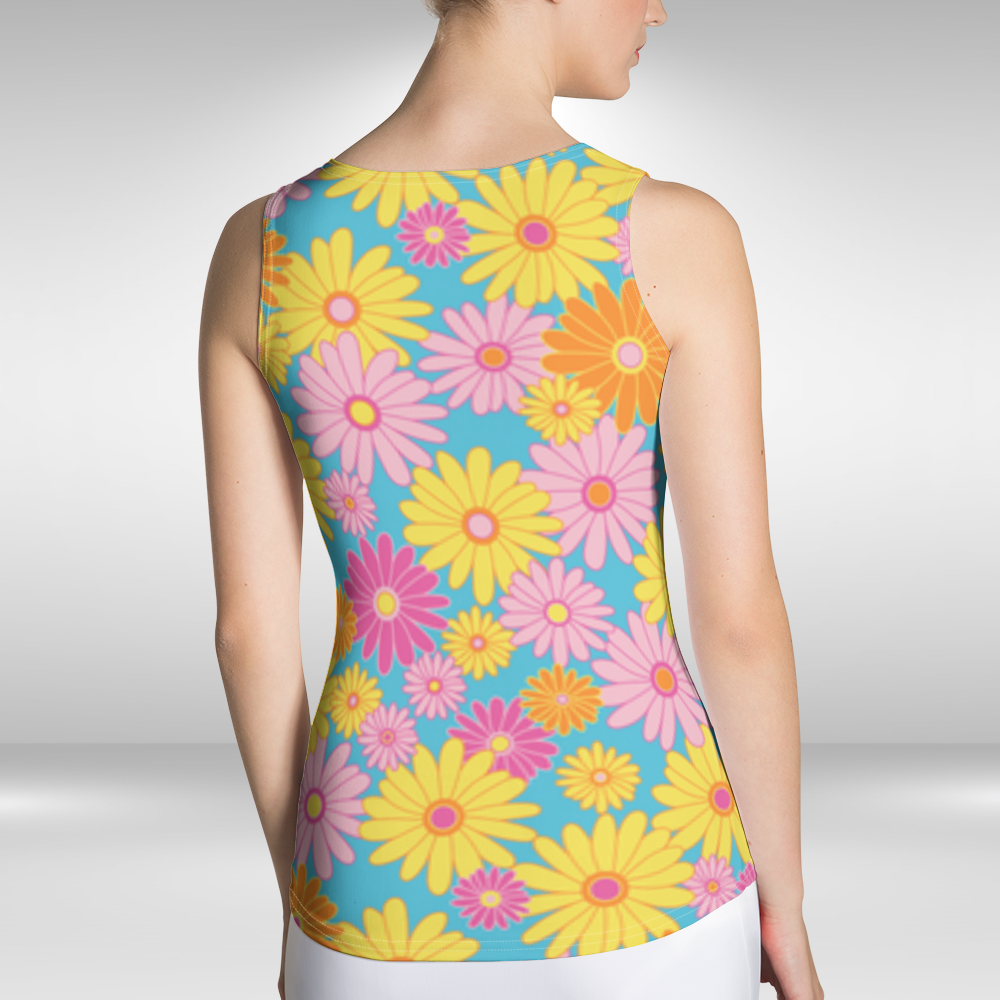 Women Tank Top - Bright Floral Print