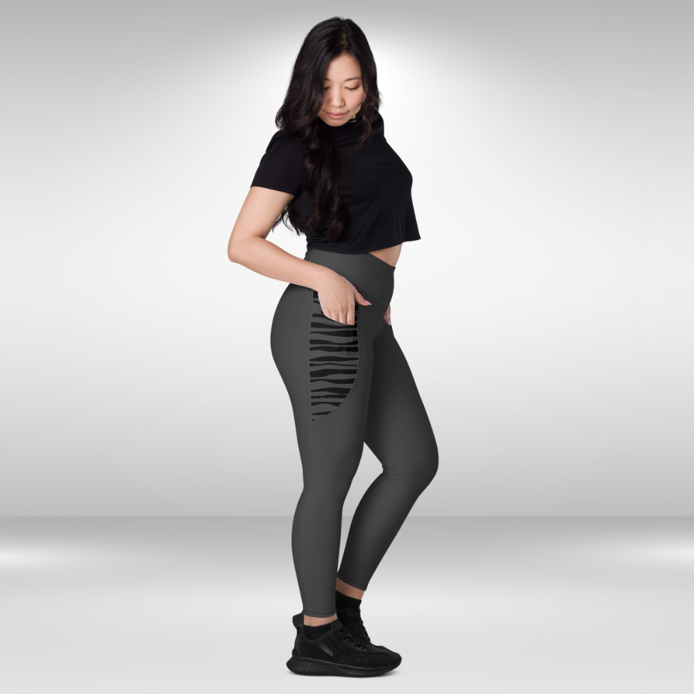 Women Leggings with pockets - Charcoal - Plus Sizes Available
