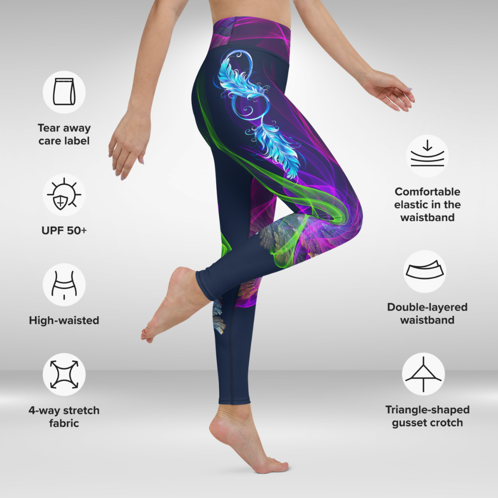 Women Yoga Legging - Blue Infinity Flame Legging