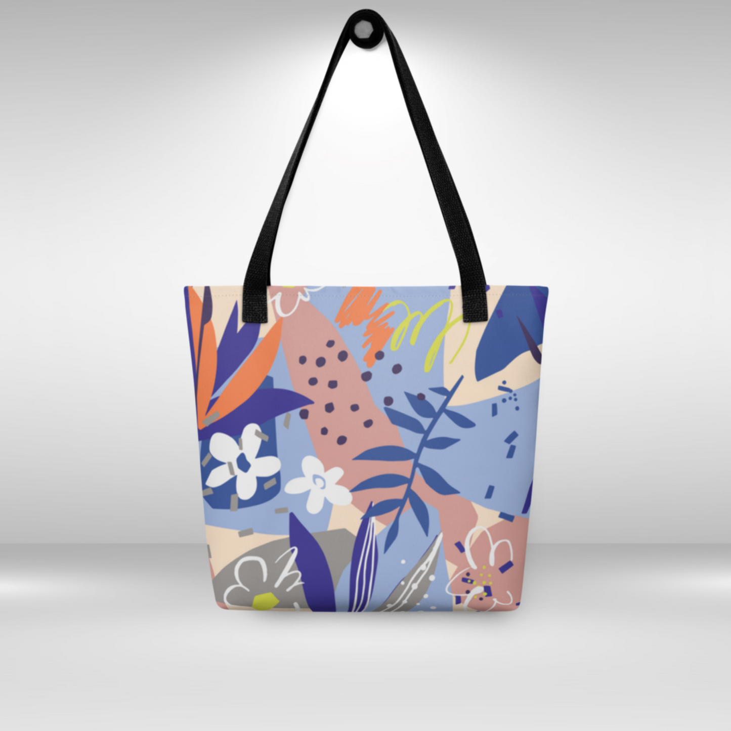 Shopping Tote Bag - Floral Abstract Print