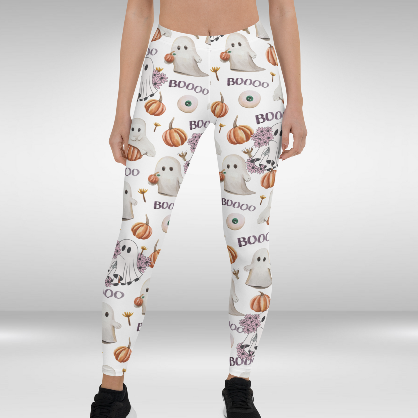 Women Gym Legging - Halloween Ghost Print