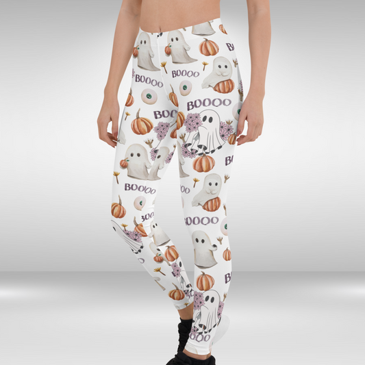 Women Gym Legging - Halloween Ghost Print