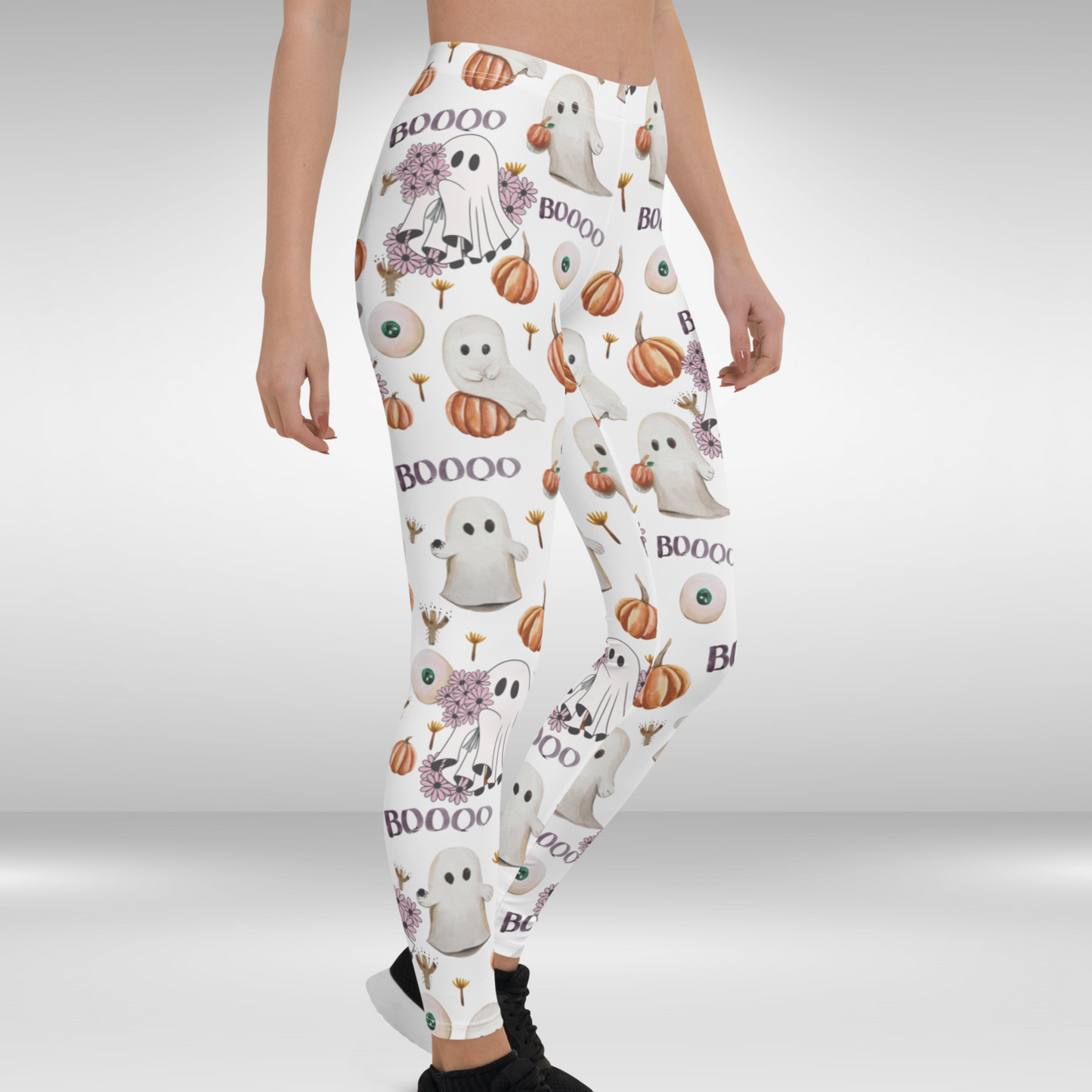 Women Gym Legging - Halloween Ghost Print