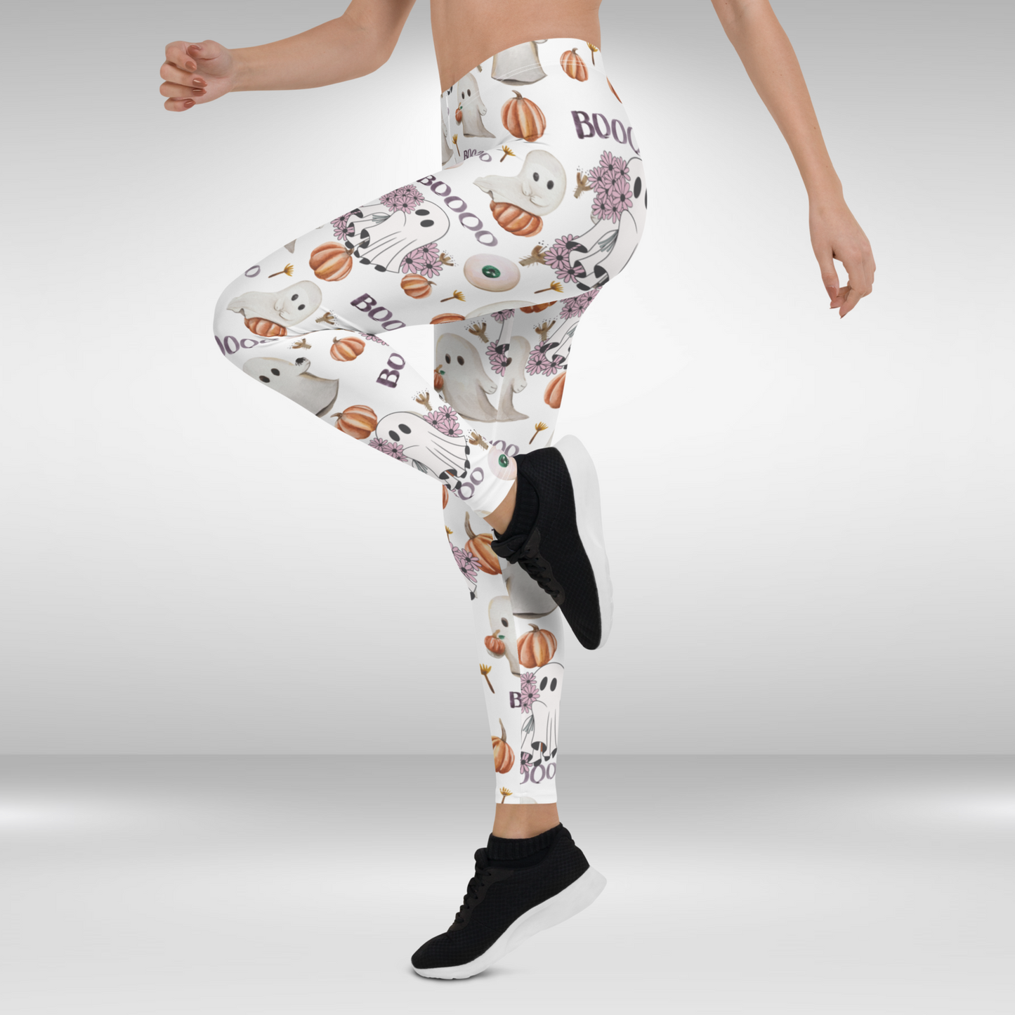 Women Gym Legging - Halloween Ghost Print