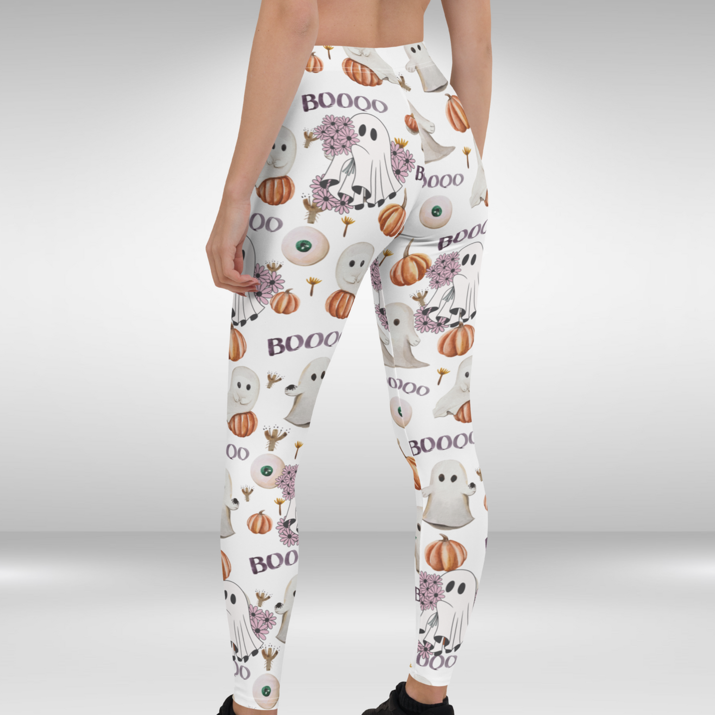 Women Gym Legging - Halloween Ghost Print