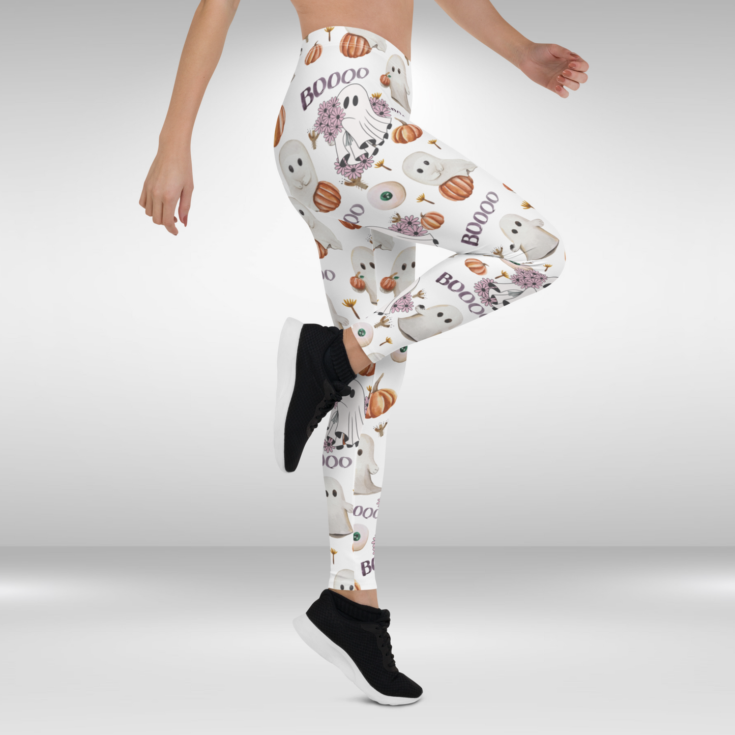 Women Gym Legging - Halloween Ghost Print