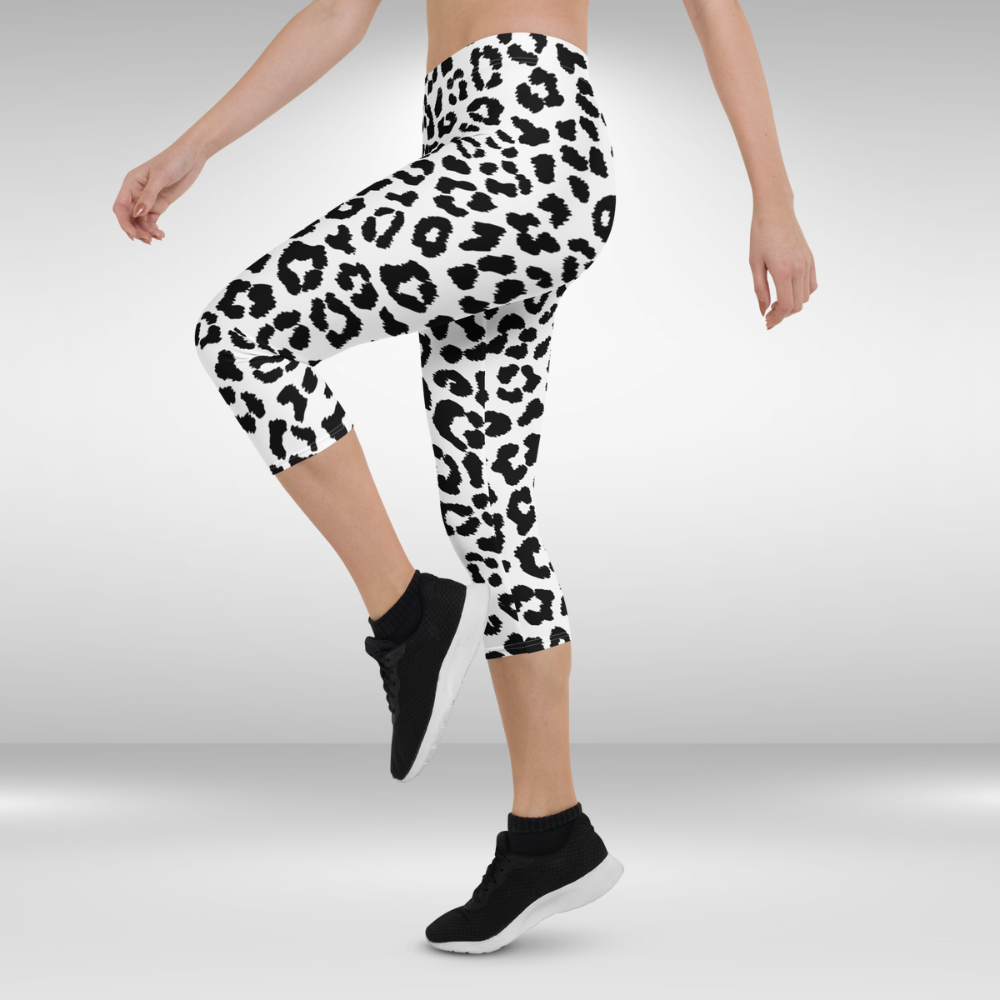 Women Gym Capri Legging - Leopard Print