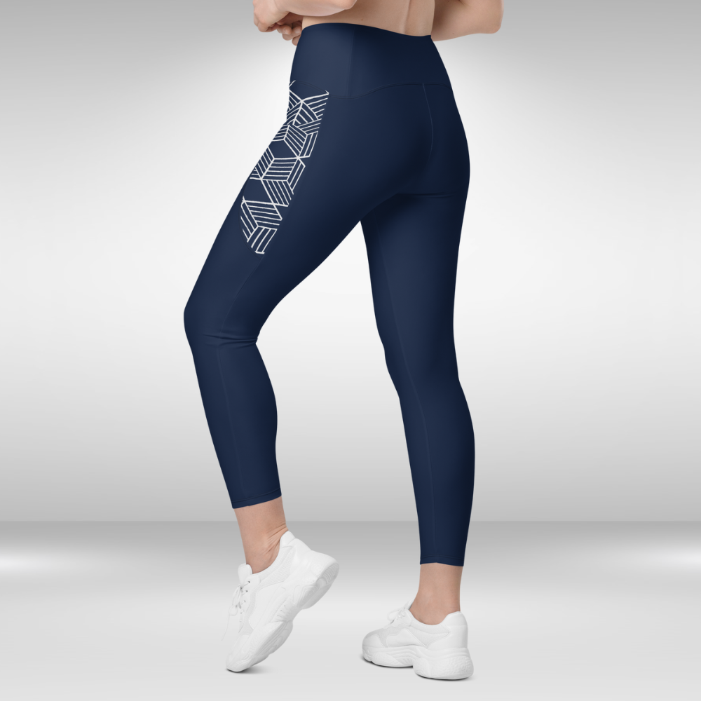 Women Leggings with pockets - Navy Blue Royal - Plus Sizes Available