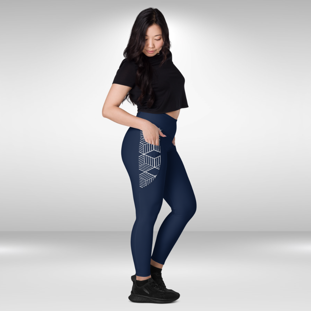 Women Leggings with pockets - Navy Blue Royal - Plus Sizes Available