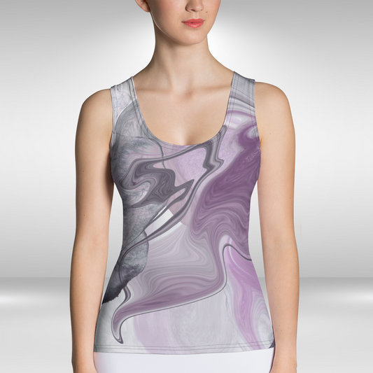 Women Tank Top - Purple Abstract Marble Print