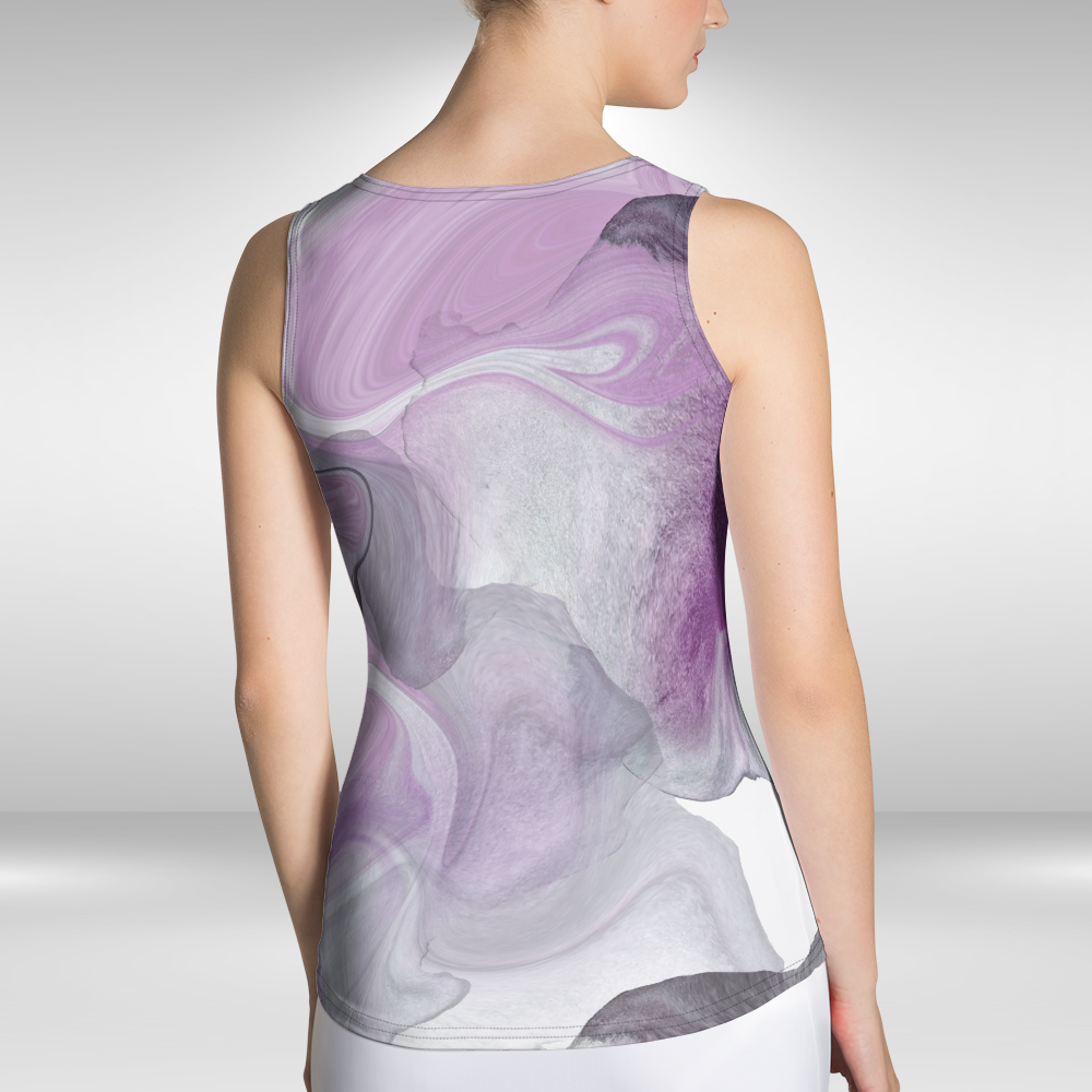 Women Tank Top - Purple Abstract Marble Print