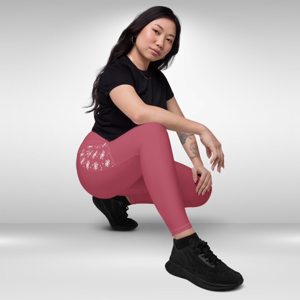 Women Leggings with pockets - Rose Pink - Plus Sizes Available