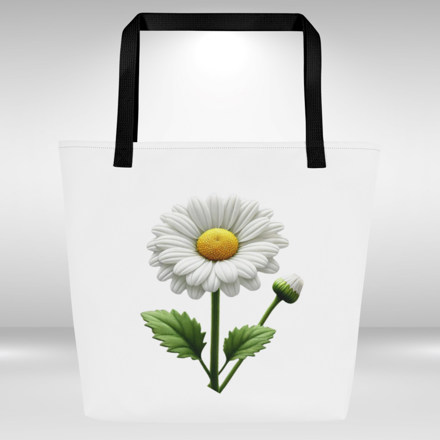 Shopping Tote Bag Large - April Birth Flower Daisy Print