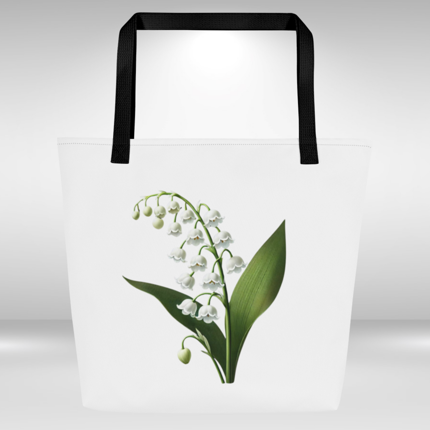 Shopping Tote Bag Large - May Birth Flower Lily Of The Valley Print