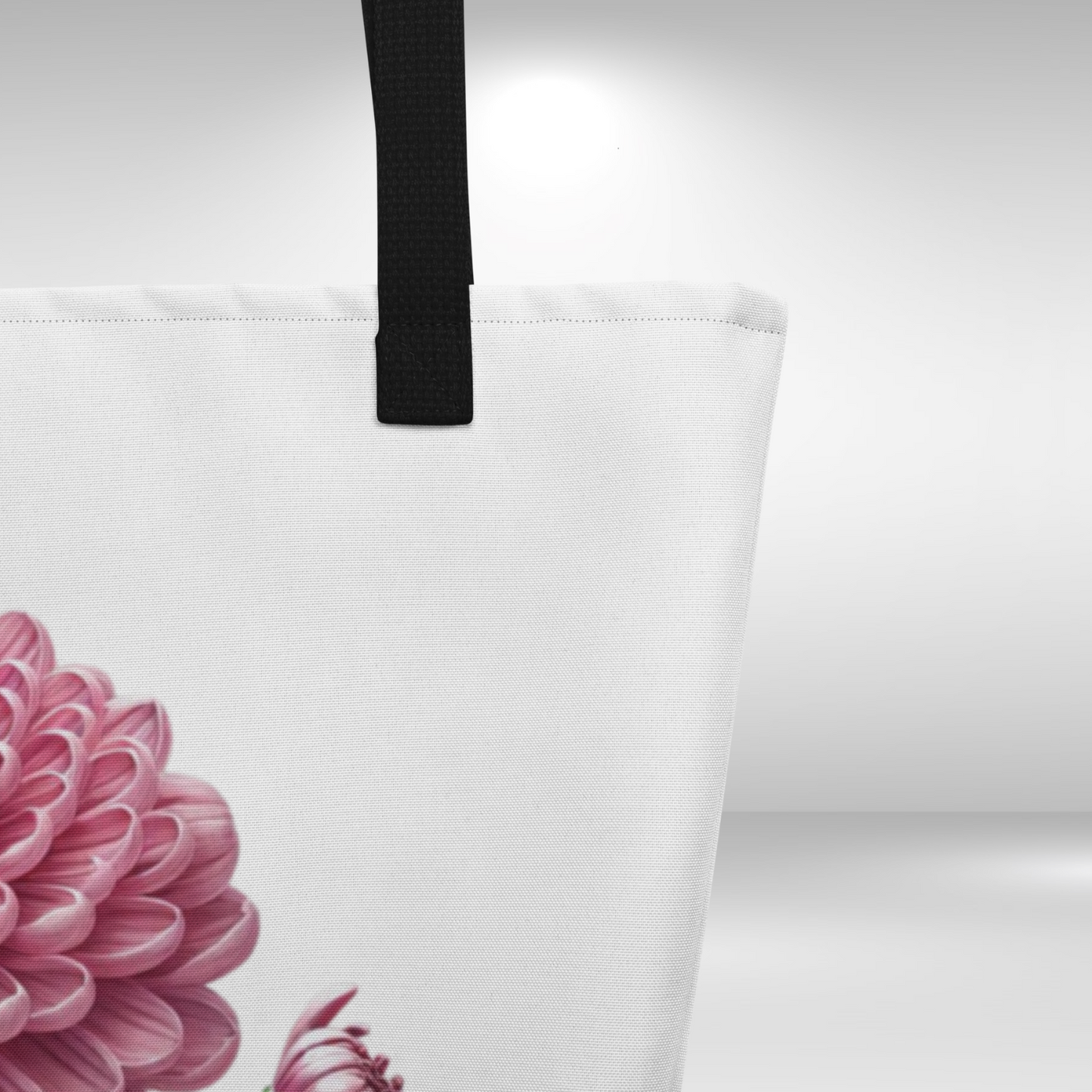 Shopping Tote Bag Large - November Birth Flower Chrysanthemum Print