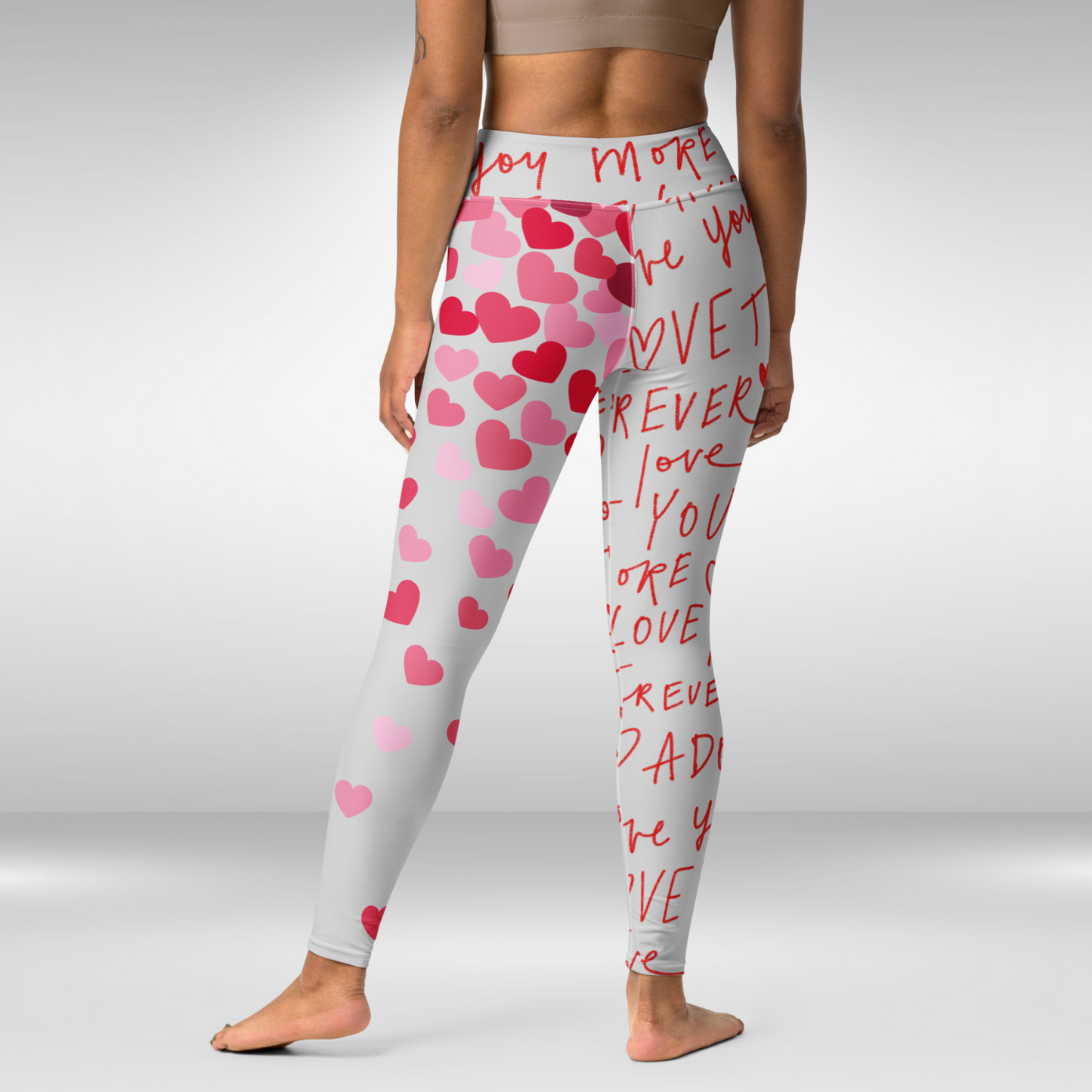 Women Yoga Legging - Valentine Love Heart Print