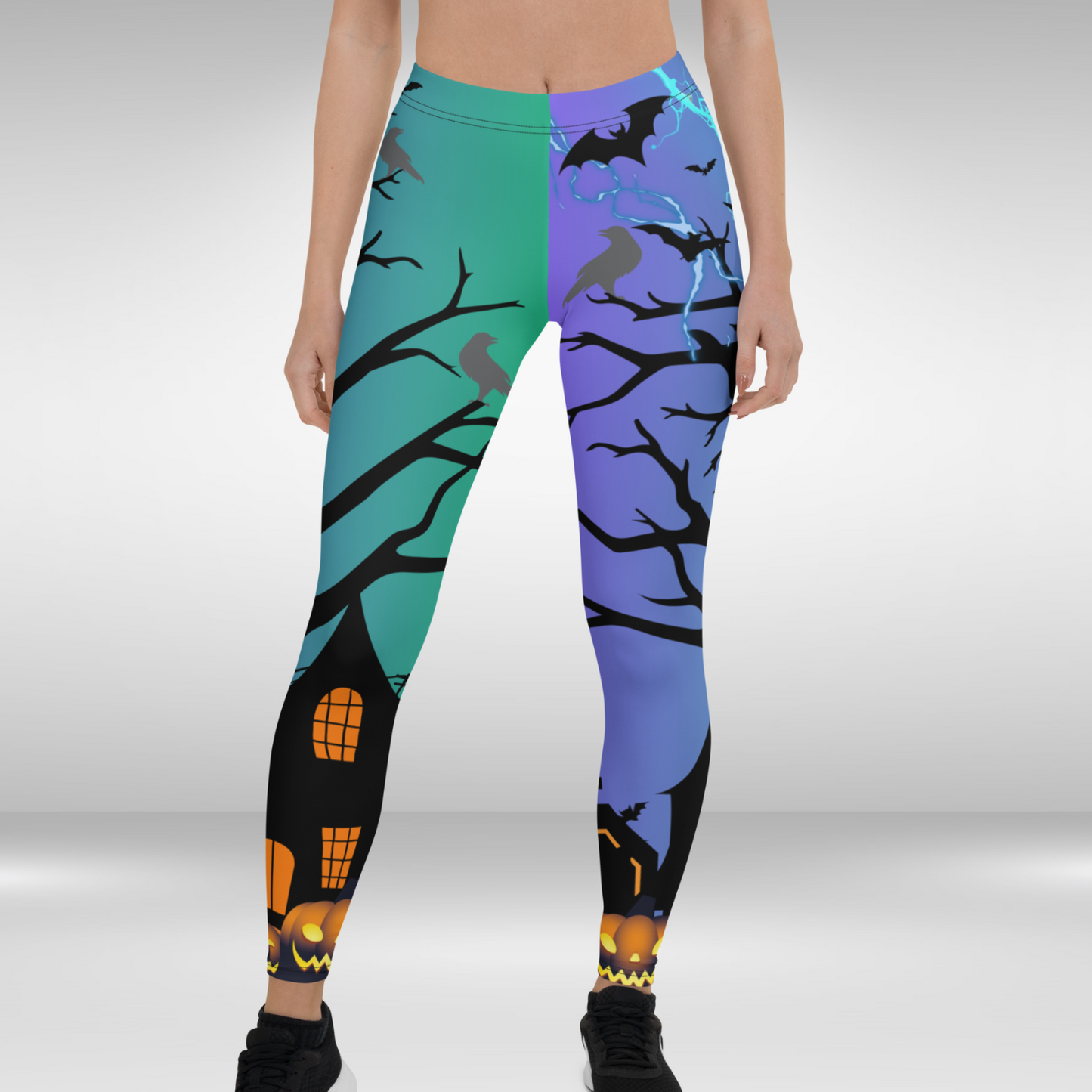 Women Gym Legging - Halloween Thunderstrike Haunt Print