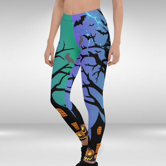 Women Gym Legging - Halloween Thunderstrike Haunt Print