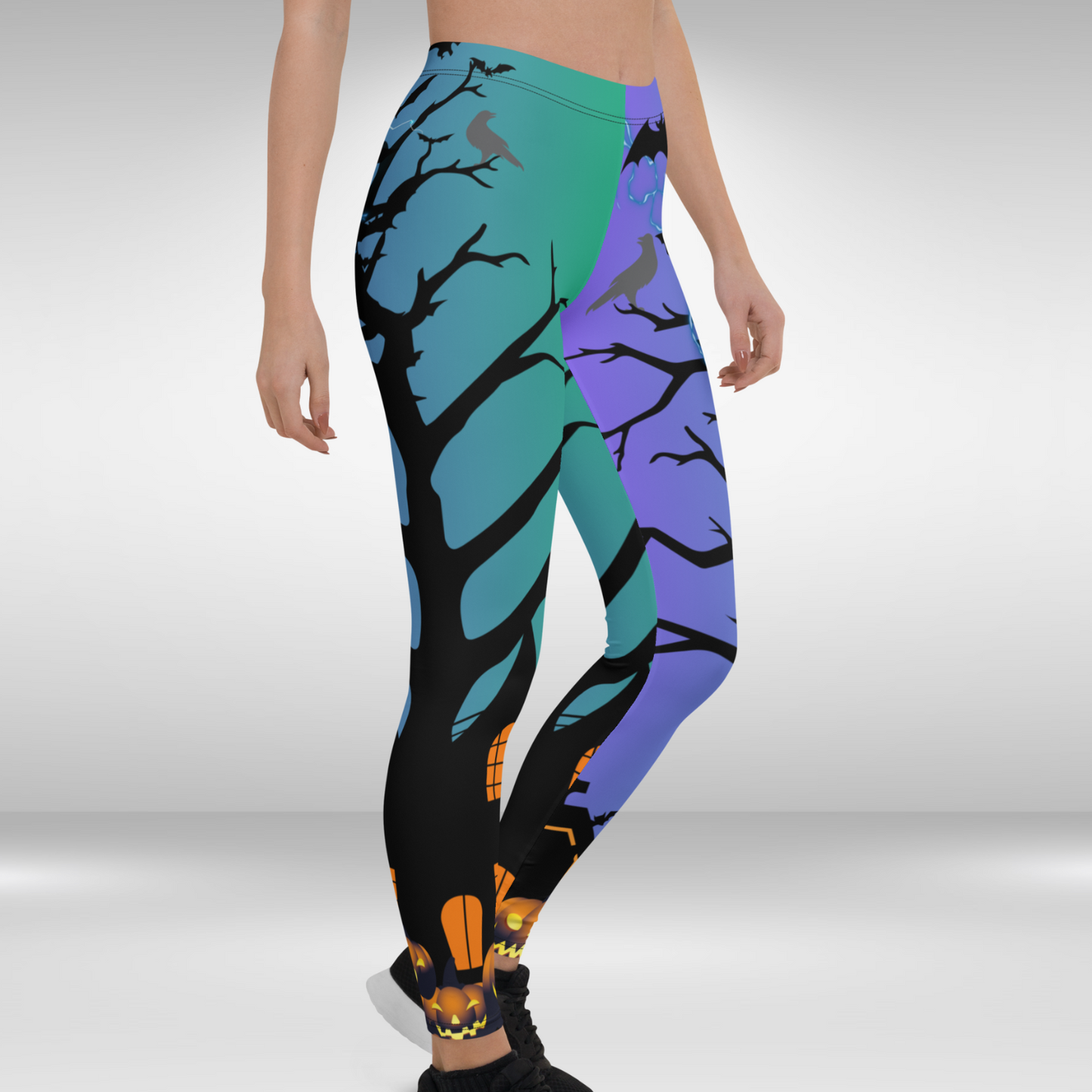 Women Gym Legging - Halloween Thunderstrike Haunt Print