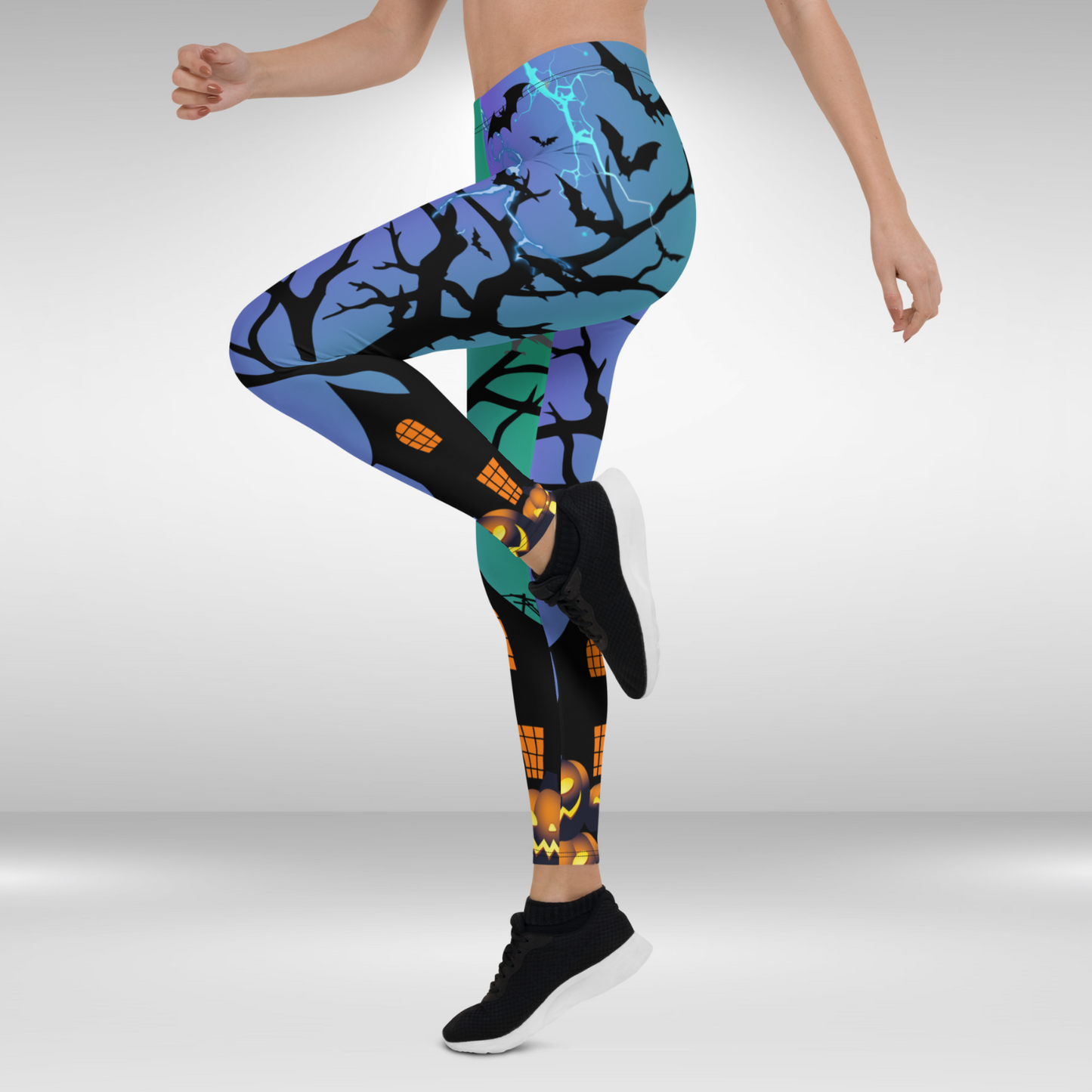 Women Gym Legging - Halloween Thunderstrike Haunt Print