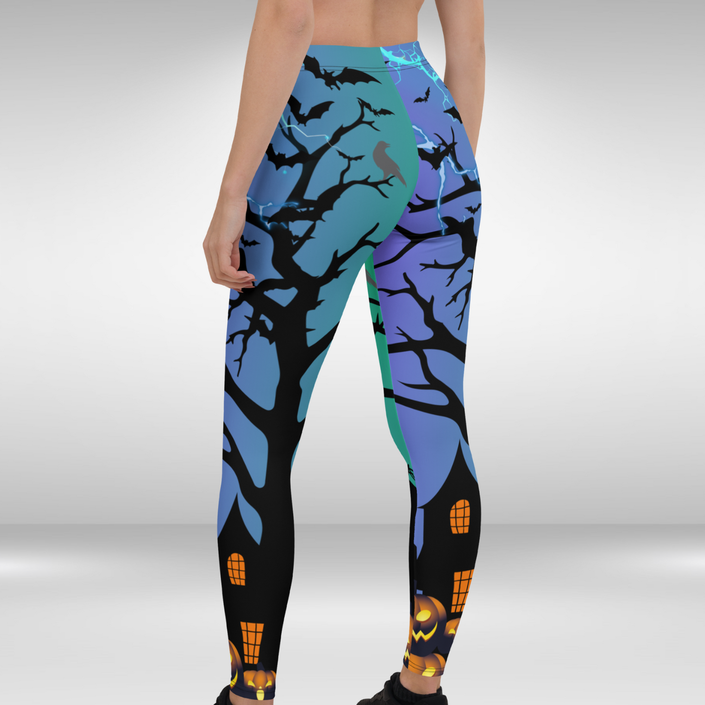 Women Gym Legging - Halloween Thunderstrike Haunt Print