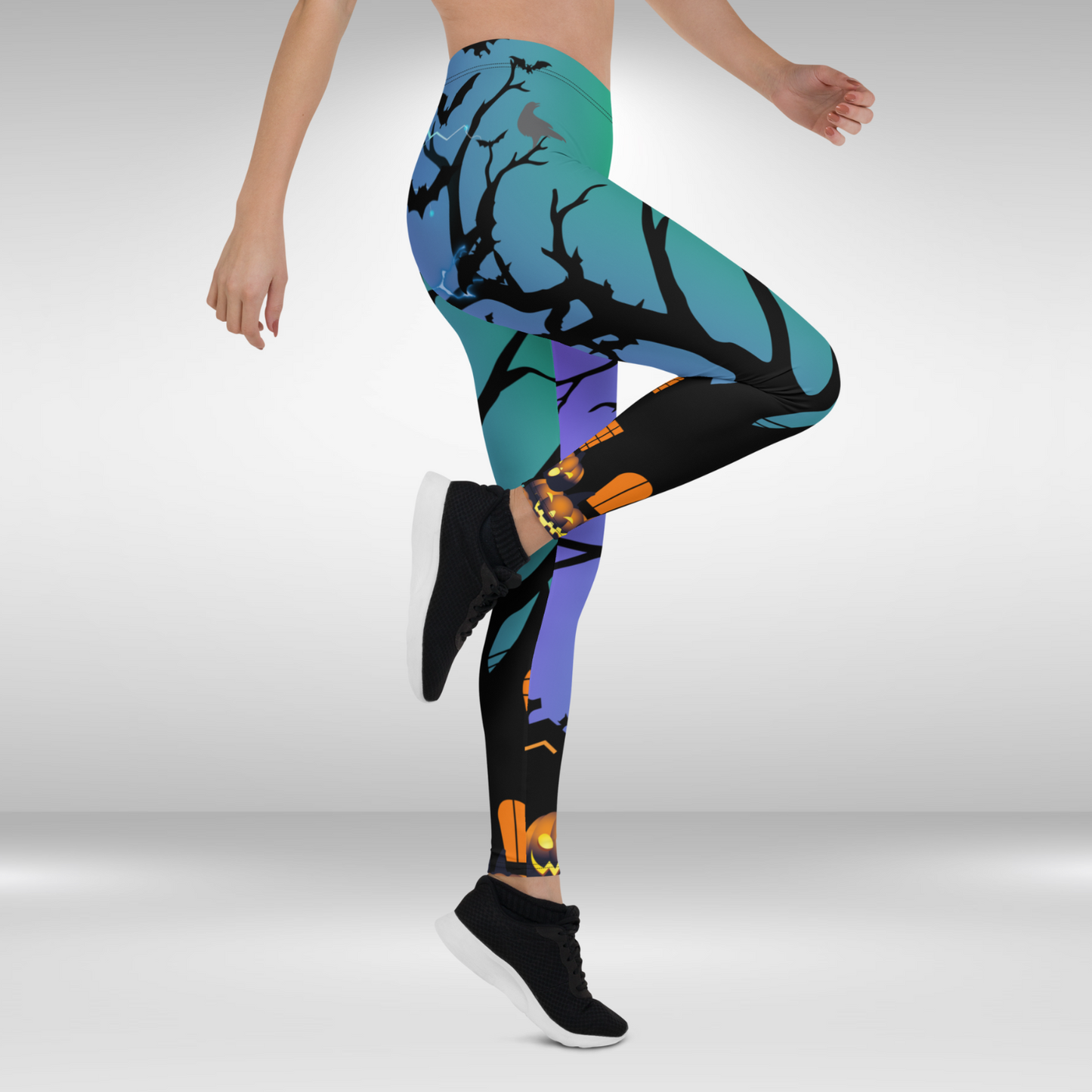 Women Gym Legging - Halloween Thunderstrike Haunt Print