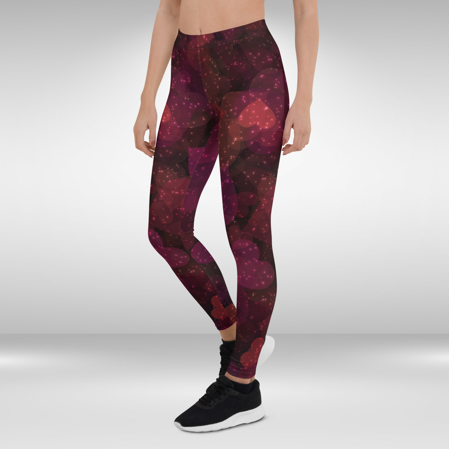 Women Gym Legging - Heart Glow Print