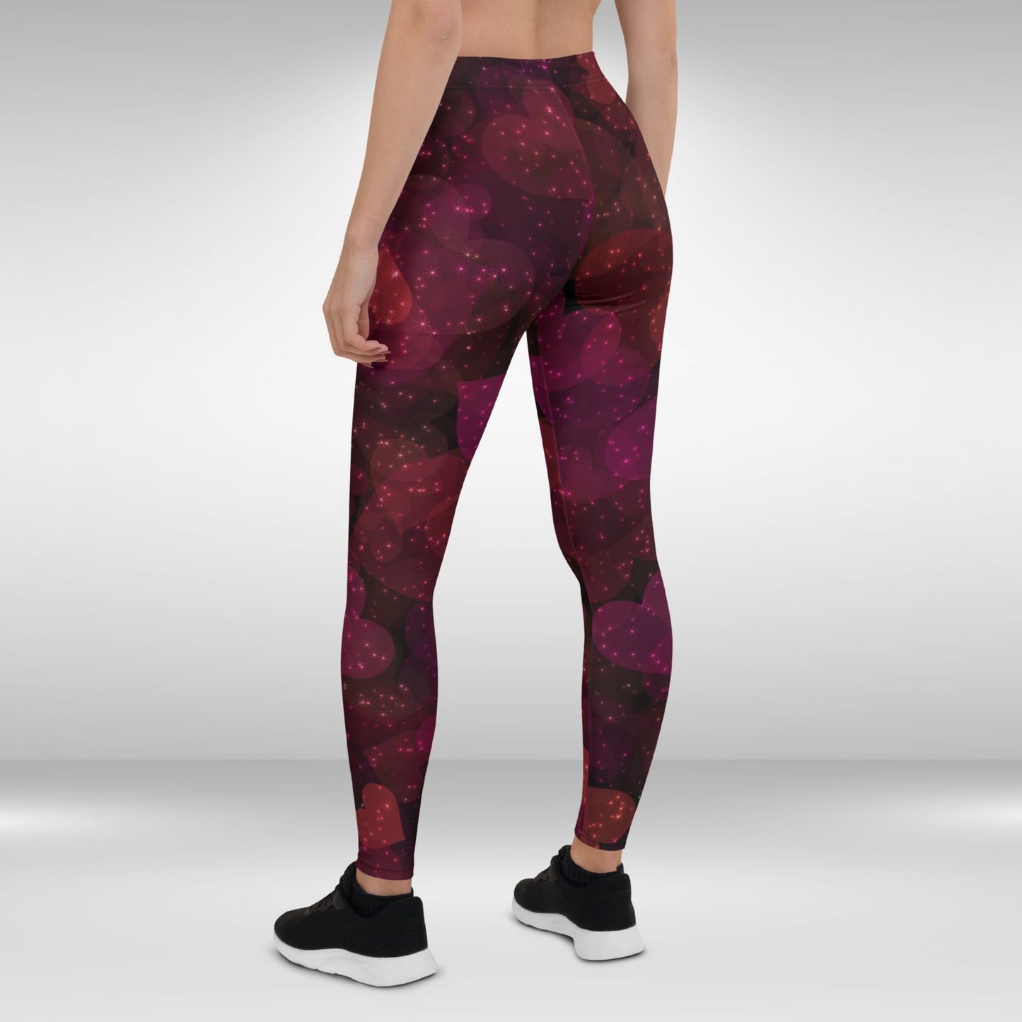 Women Gym Legging - Heart Glow Print