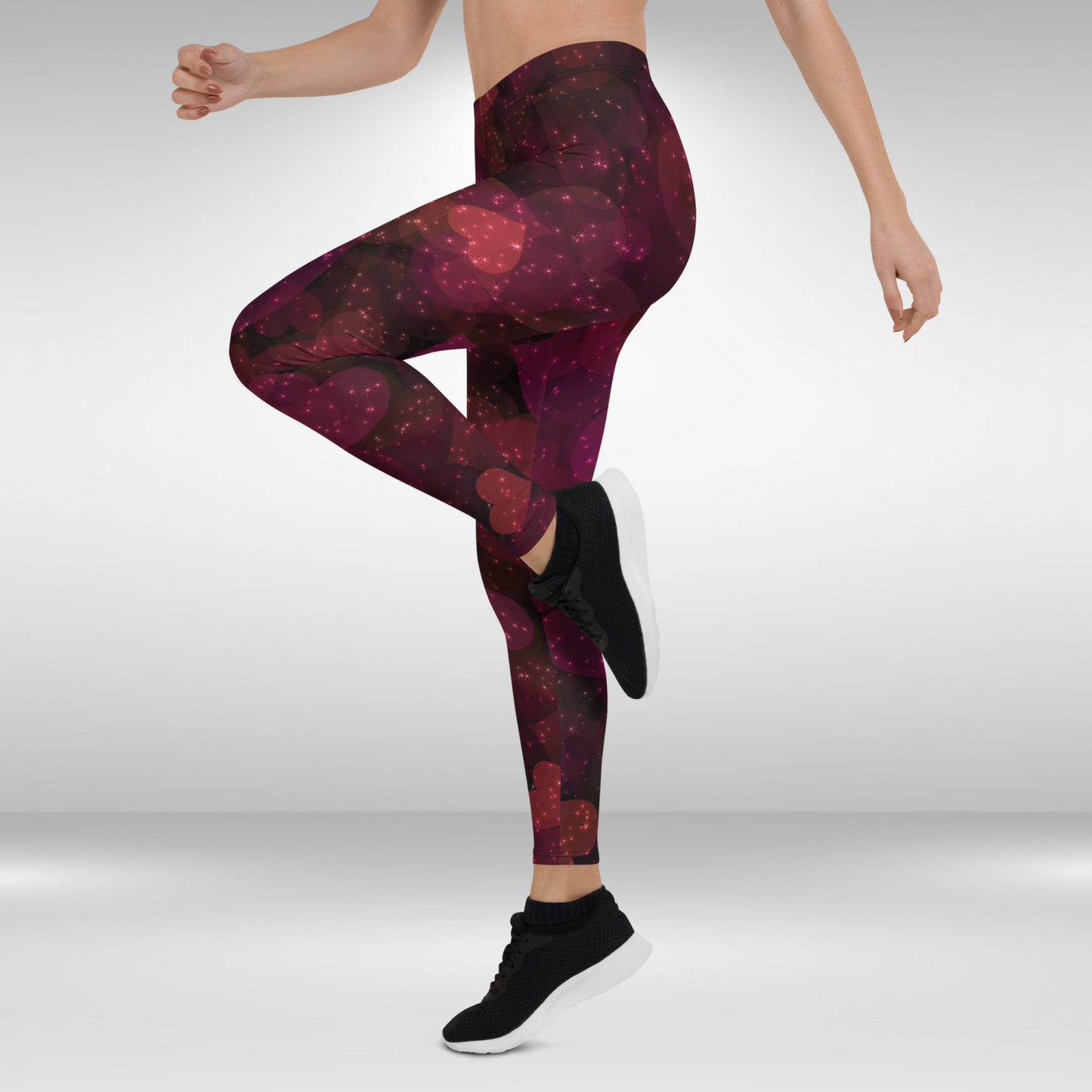 Women Gym Legging - Heart Glow Print