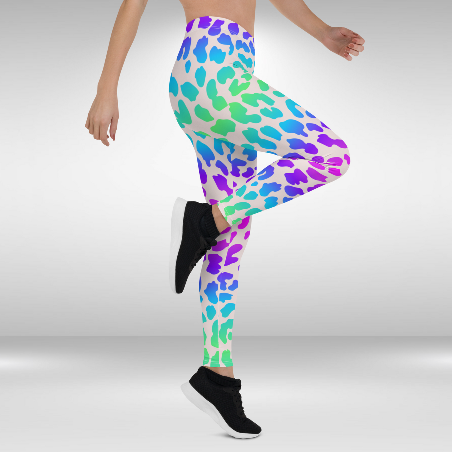 Women Gym Legging - Neon Leopard Print