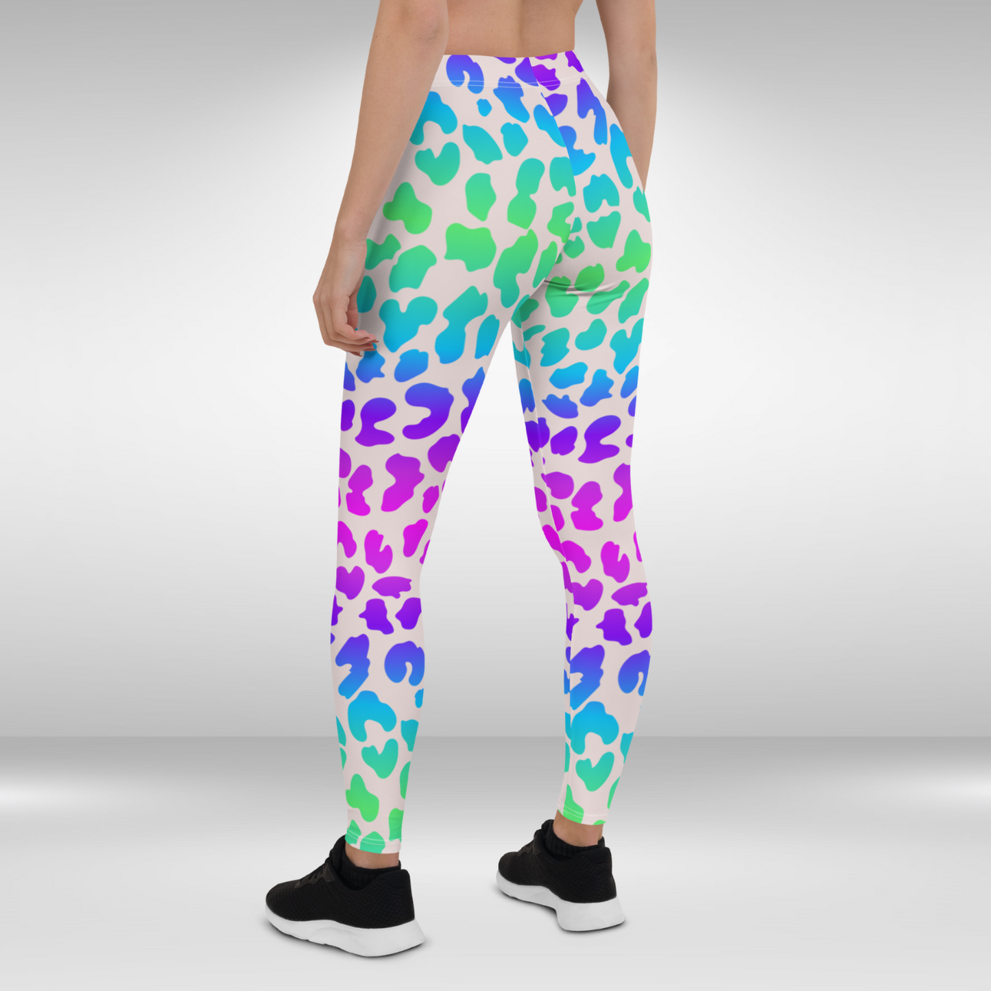 Women Gym Legging - Neon Leopard Print