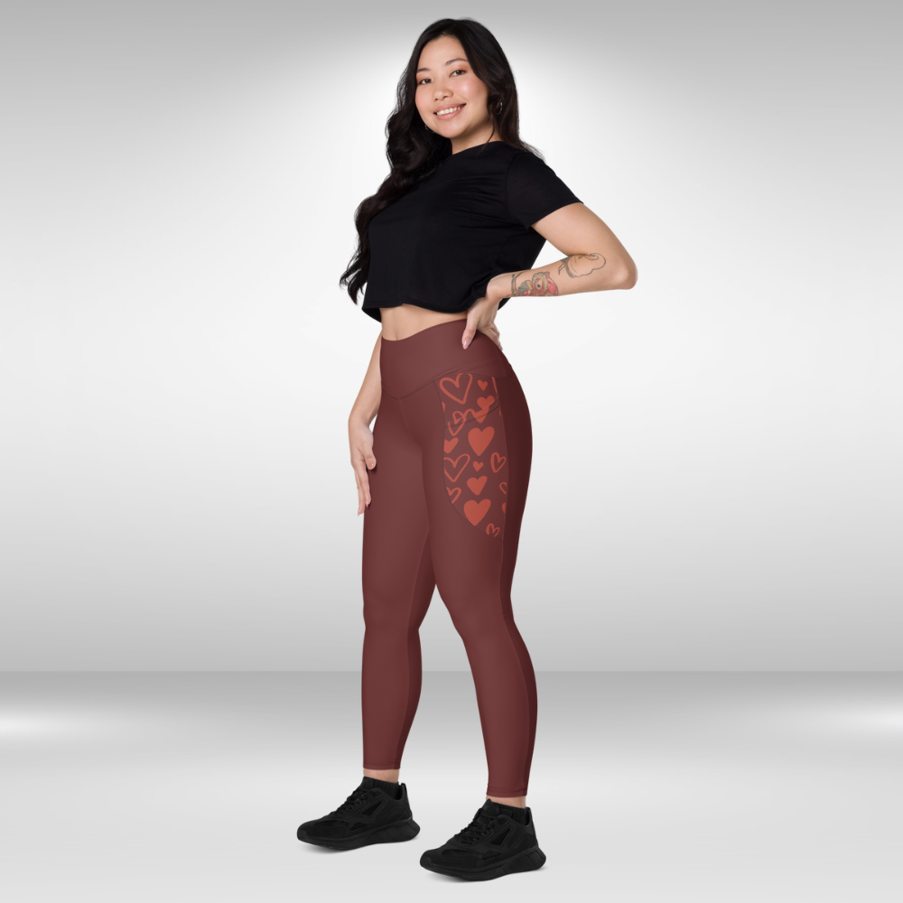 Women Leggings with pockets - Maroon - Plus Sizes Available