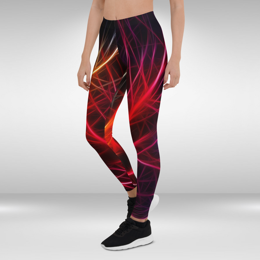 Women's Gym Legging - Abstract Flame Print