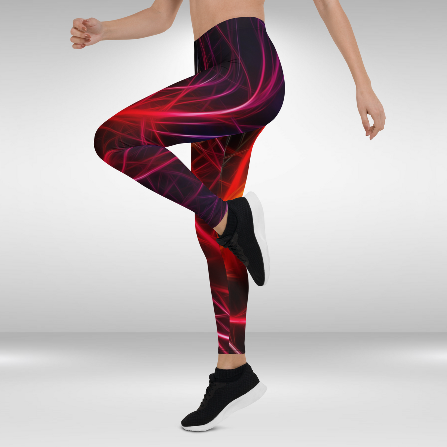 Women's Gym Legging - Abstract Flame Print