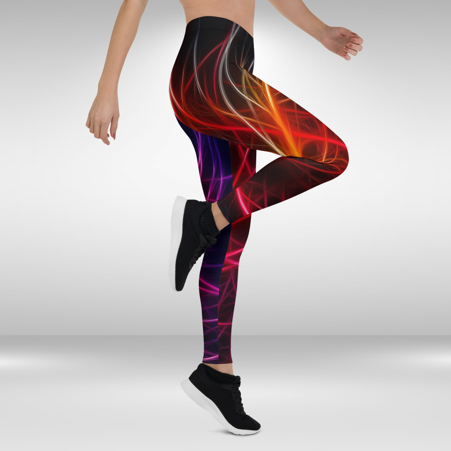 Women's Gym Legging - Abstract Flame Print