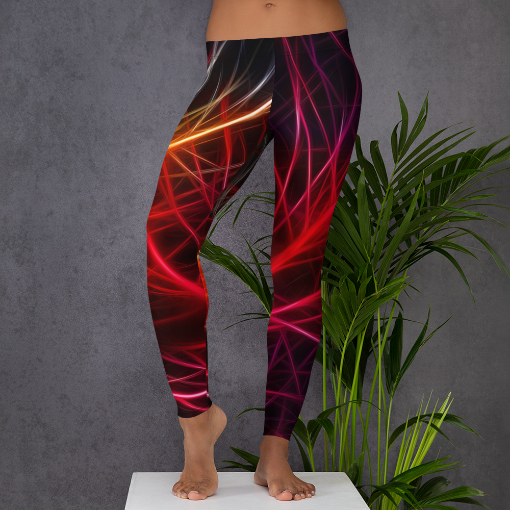 Women's Gym Legging - Abstract Flame Print