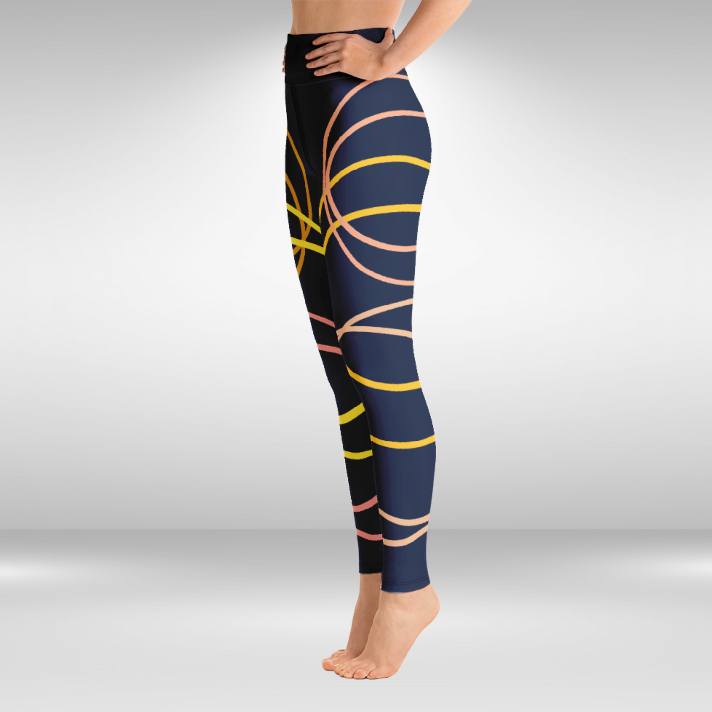 Women Yoga Legging - Rings Abstract Print