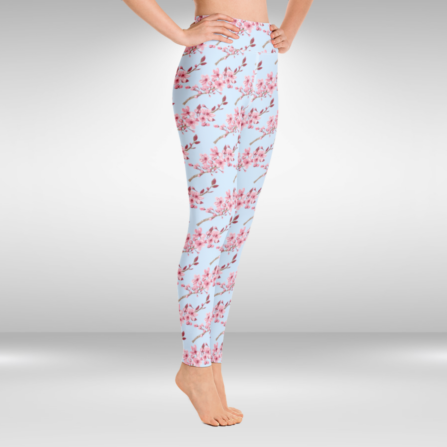 Women Yoga Legging - Cherry Blossom Print