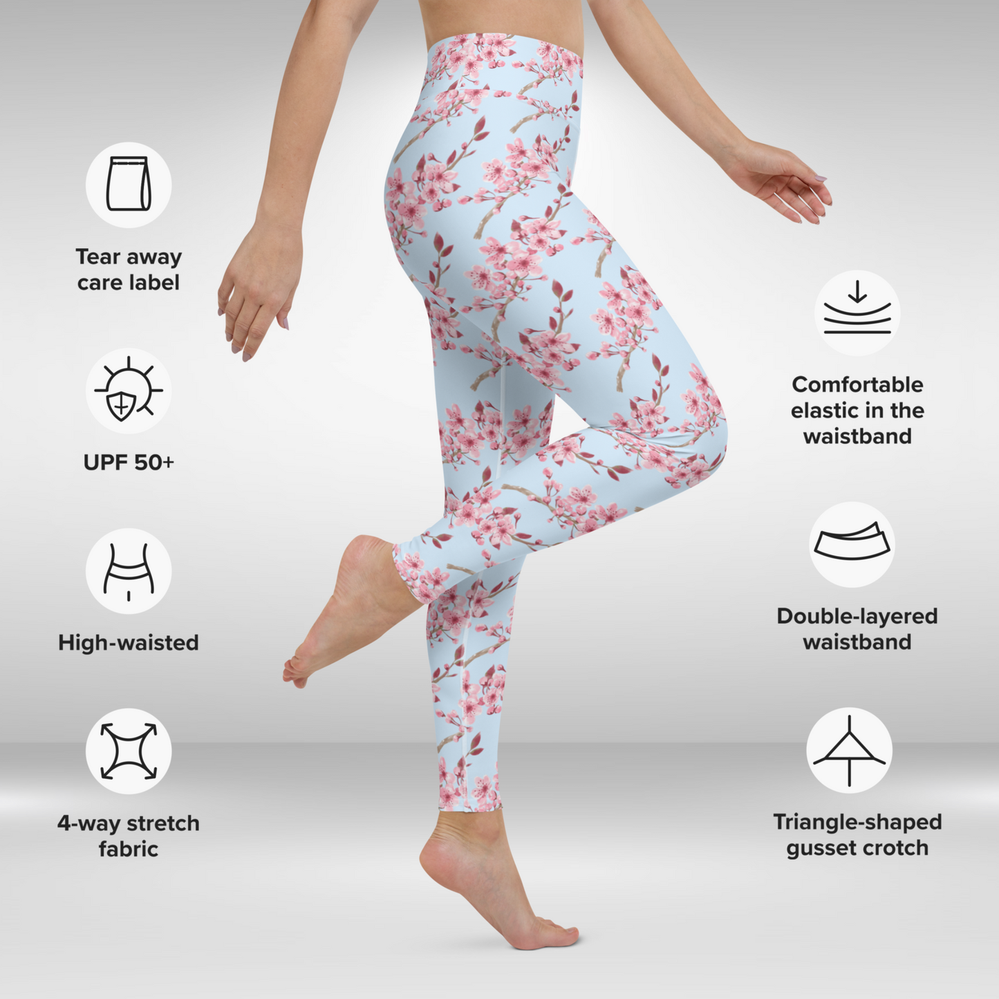 Women Yoga Legging - Cherry Blossom Print