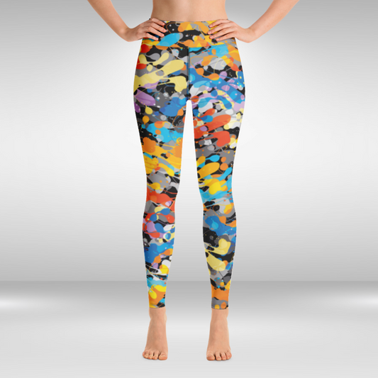 Women Yoga Legging - Colourful Abstract Print