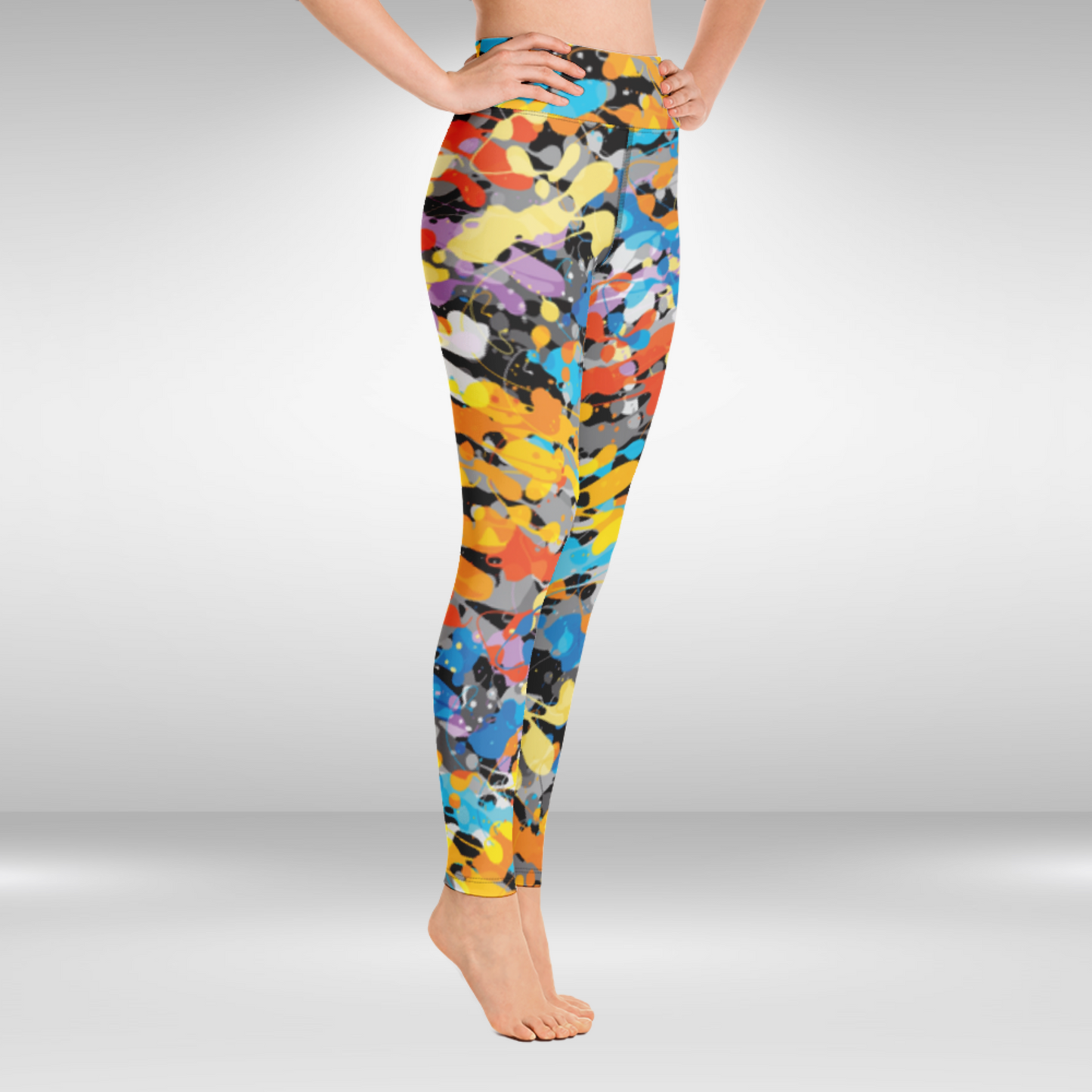 Women Yoga Legging - Colourful Abstract Print