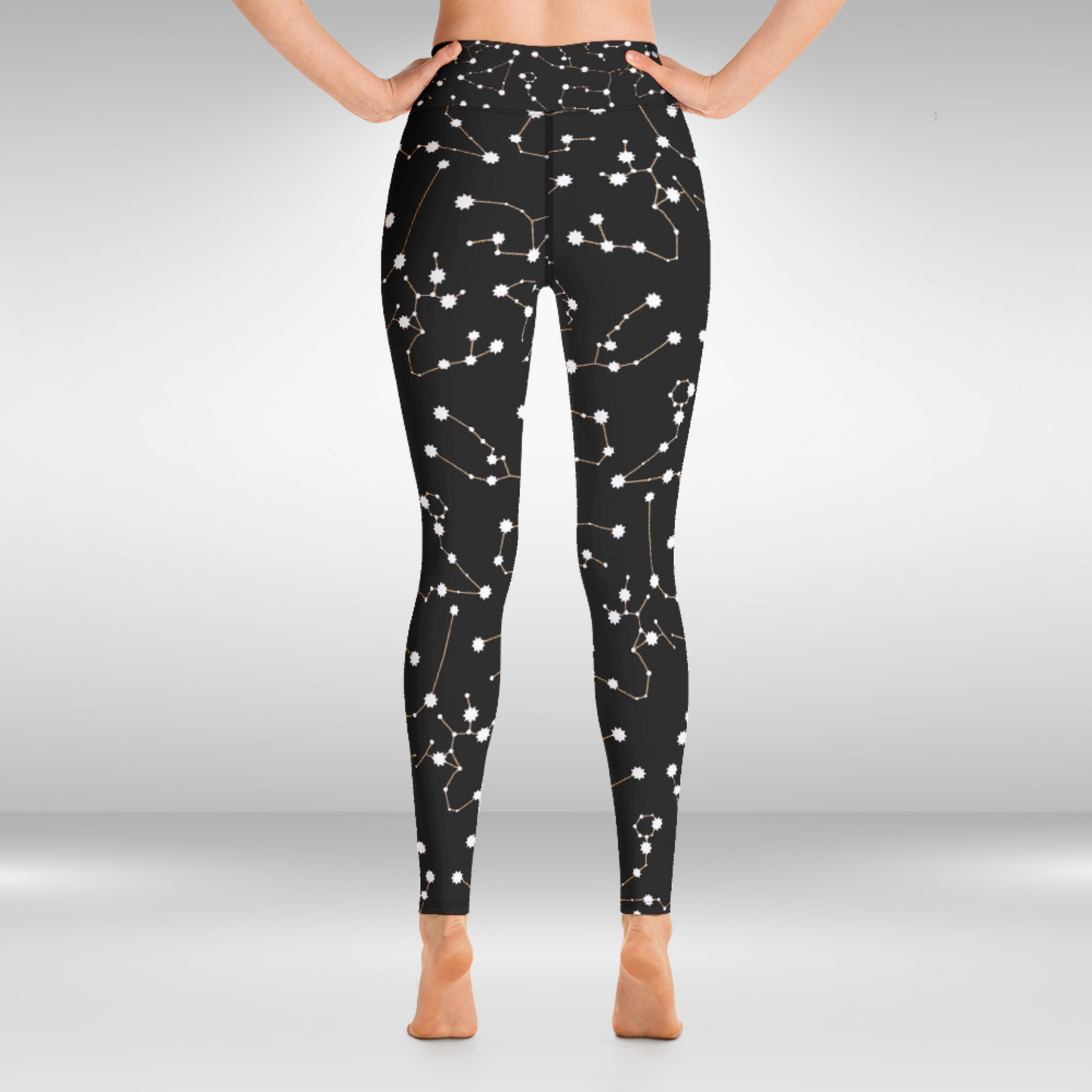 Women Yoga Legging - Black Constellation Print