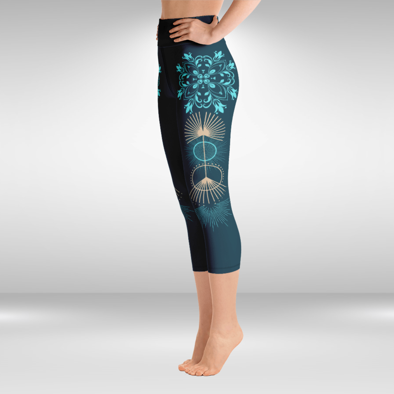 Gym Capri Leggings - Blue Mandala Print | Satori Designs – Satori ...